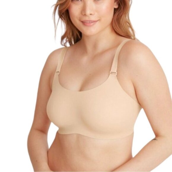 KNIX Evolution Bra Scoop Neck Adjustable Strap Unpadded Stretch Beige 3 - Picture 1 of 5
